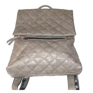 Grey Quilted Backpack